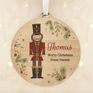 Personalised Christmas Nutcracker Wooden Bauble: 2 - Christmas Decorations By Gift Moments