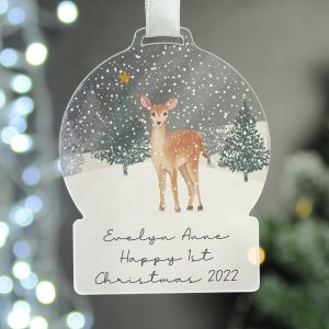 Personalised A Winter’s Night Acrylic Snowglobe Decoration: 2 - Christmas Decorations By Gift Moments